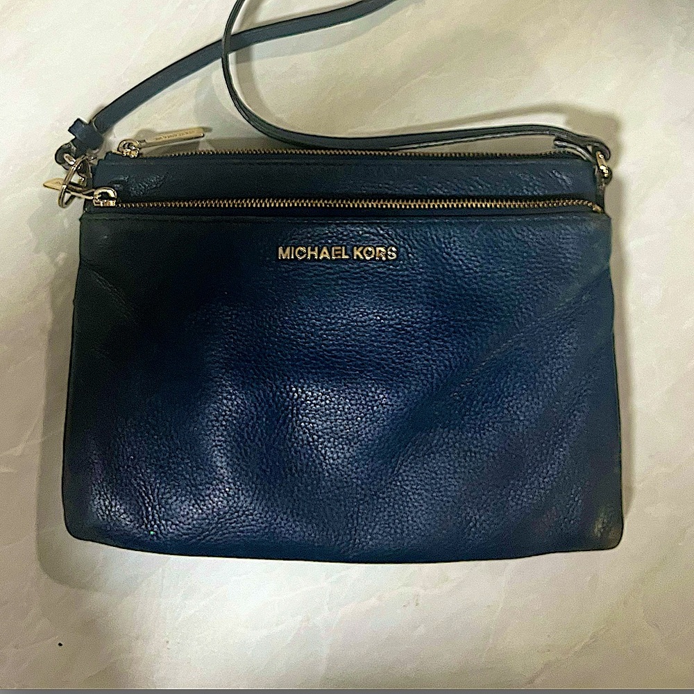 Michael Kors Pebbled Leather Double Pouch Crossbody Clutch